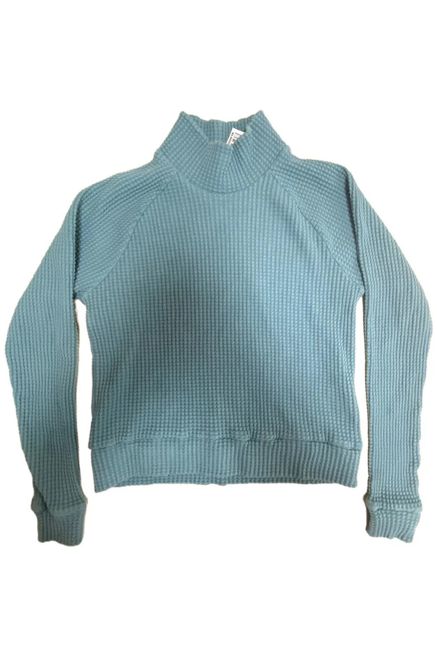 The North Face Women’s Long-Sleeve Mock Neck Chabot Algae Blue - Regular